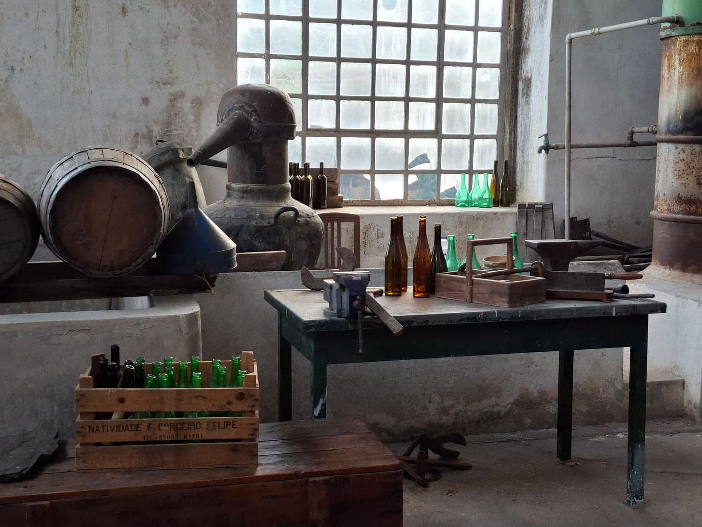 Brewing equipment in a home workshop